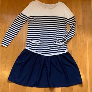 Cute striped sweater top with attached skirt